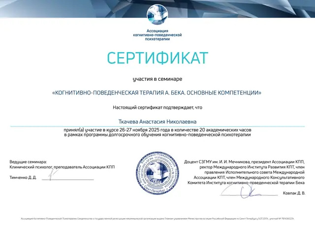 КПТ А. Бека. Основные компетенции
